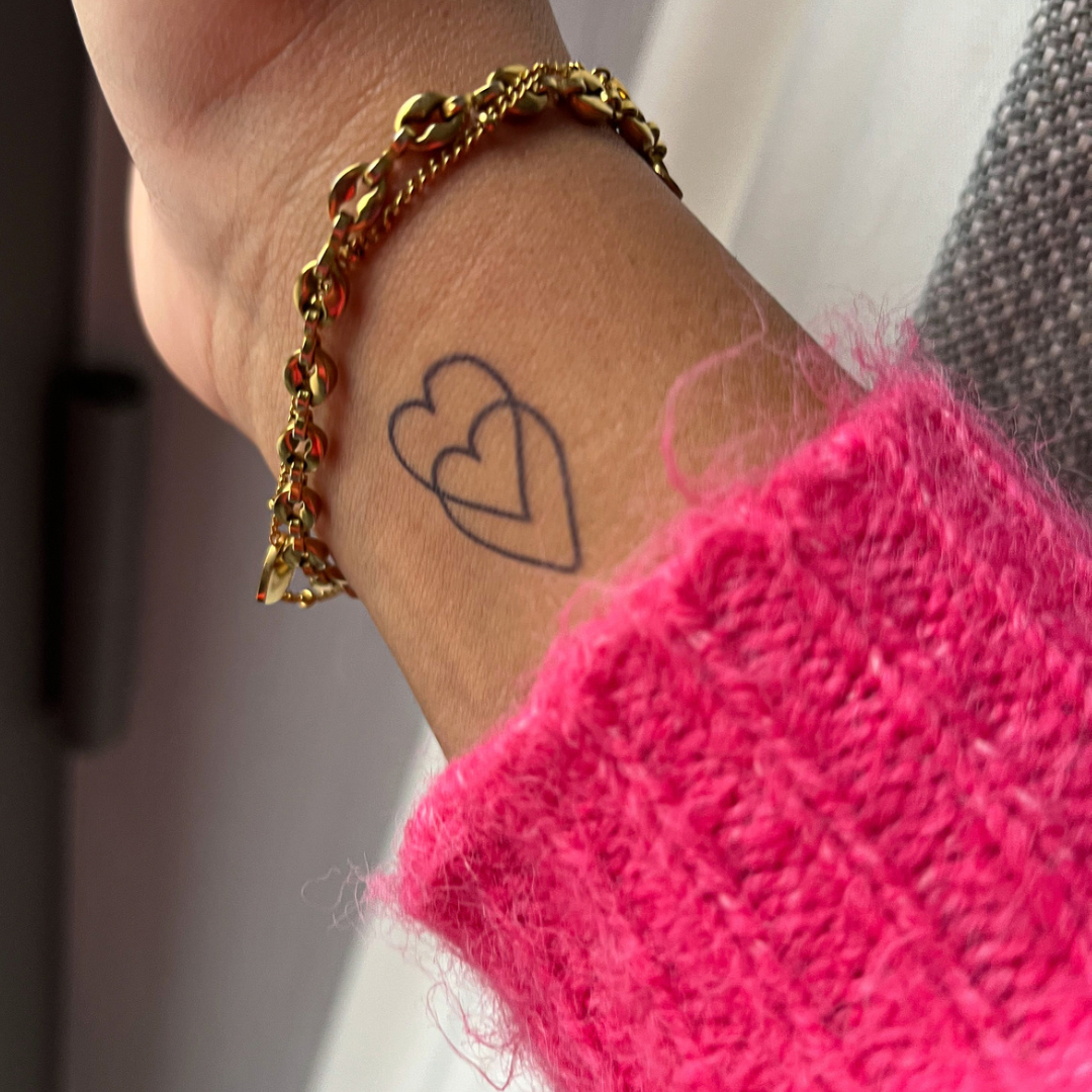 Tatouage temporaire double coeur