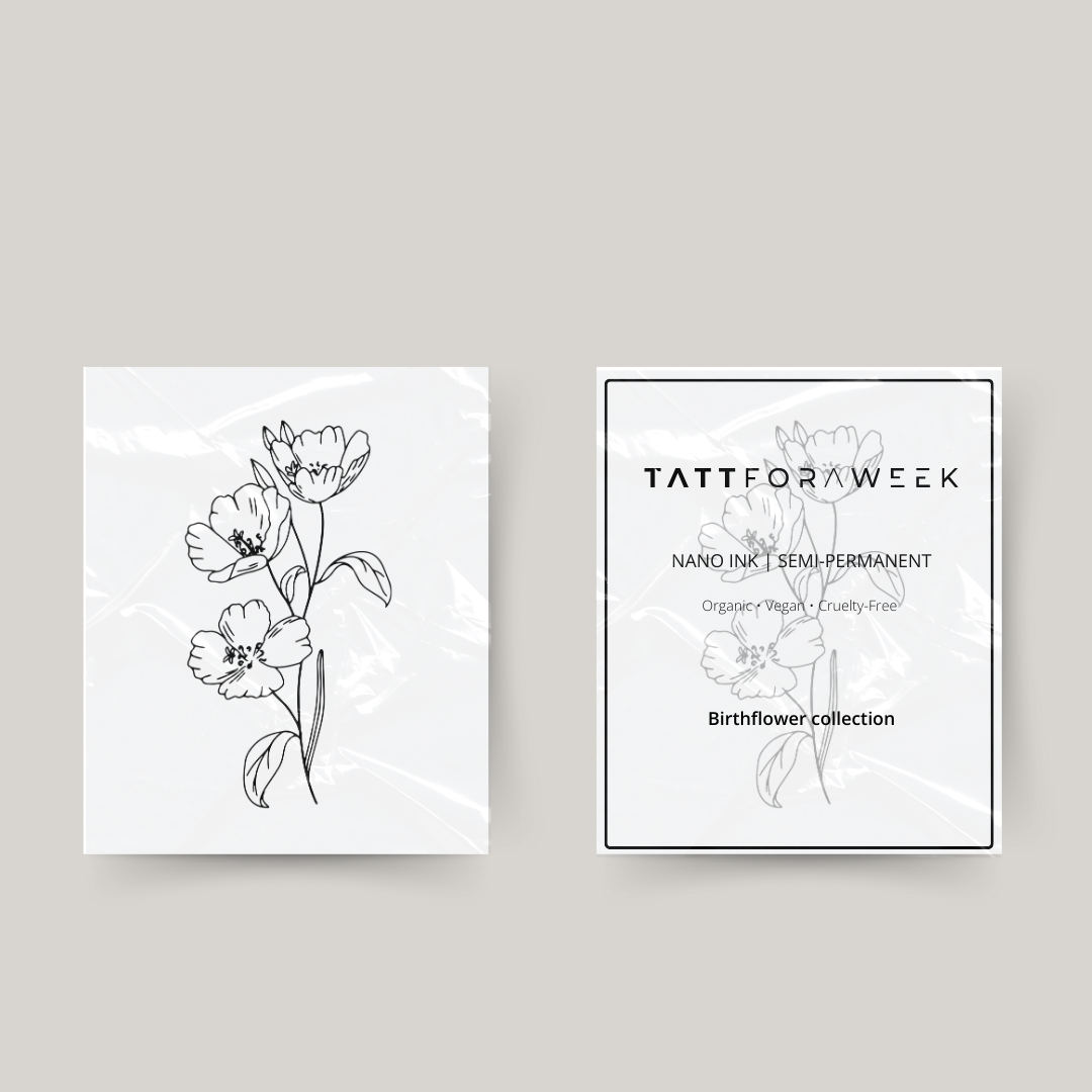 Tatouage temporaire fleur de naissance août