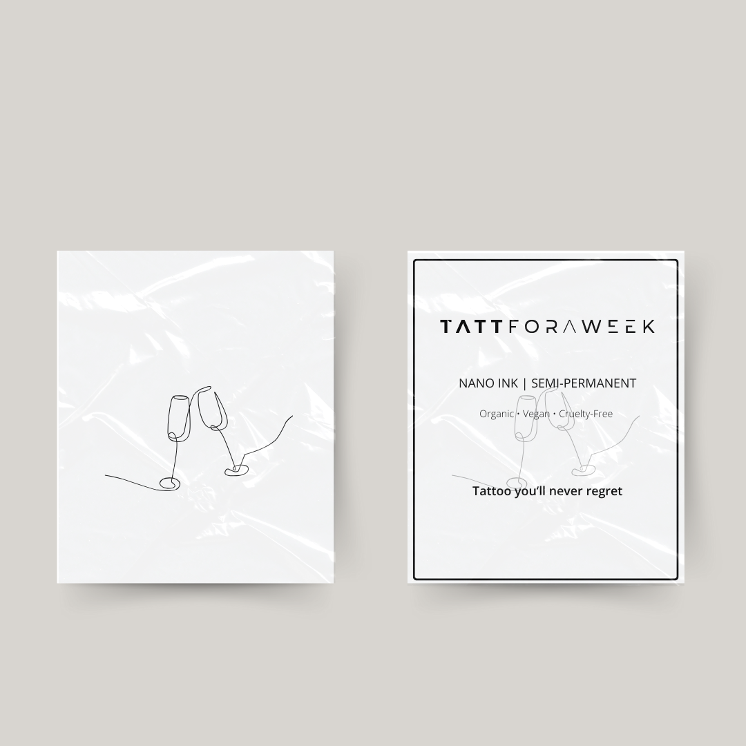 Verres à champagne tatouage temporaire