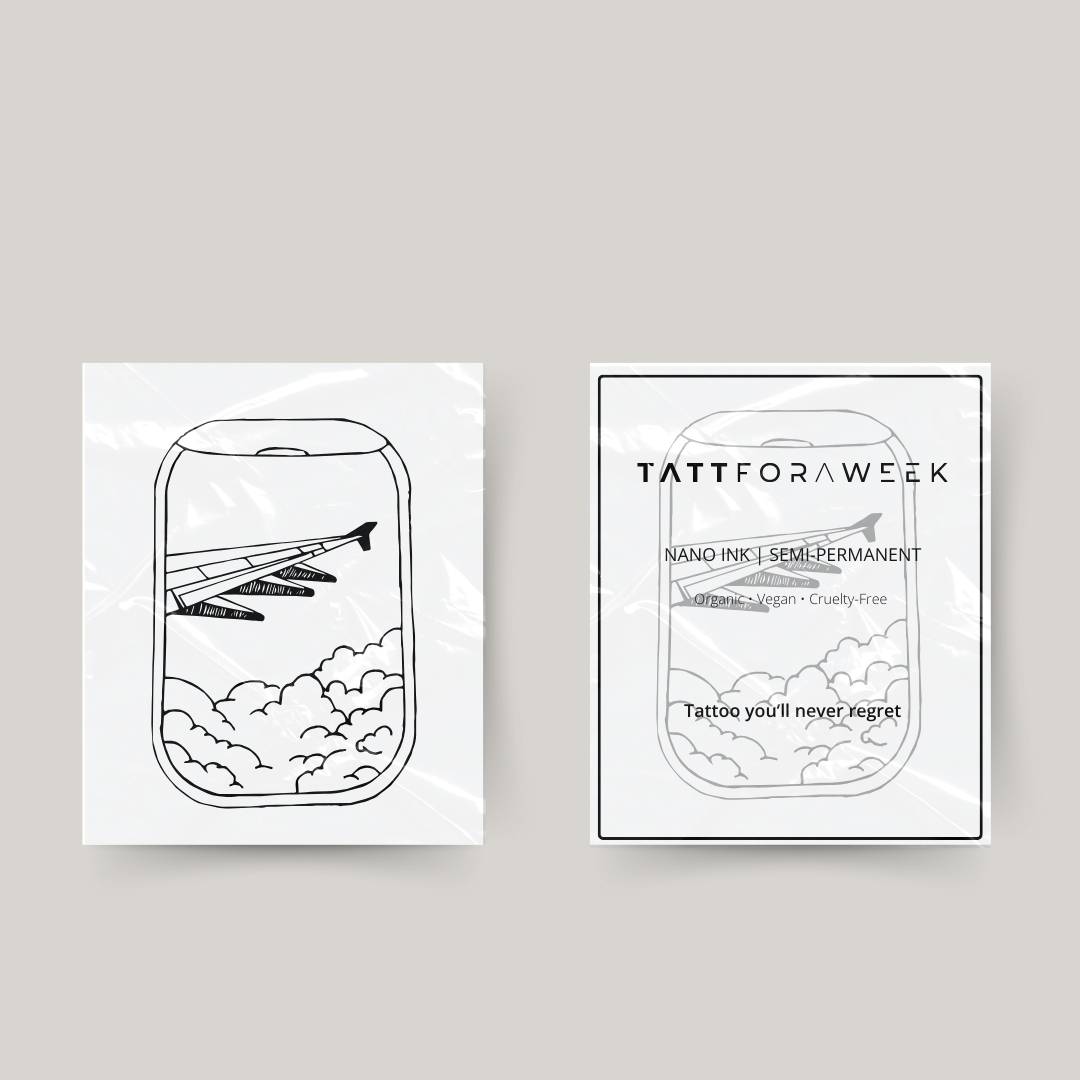 Fenêtre d'avion de tatouage temporaire