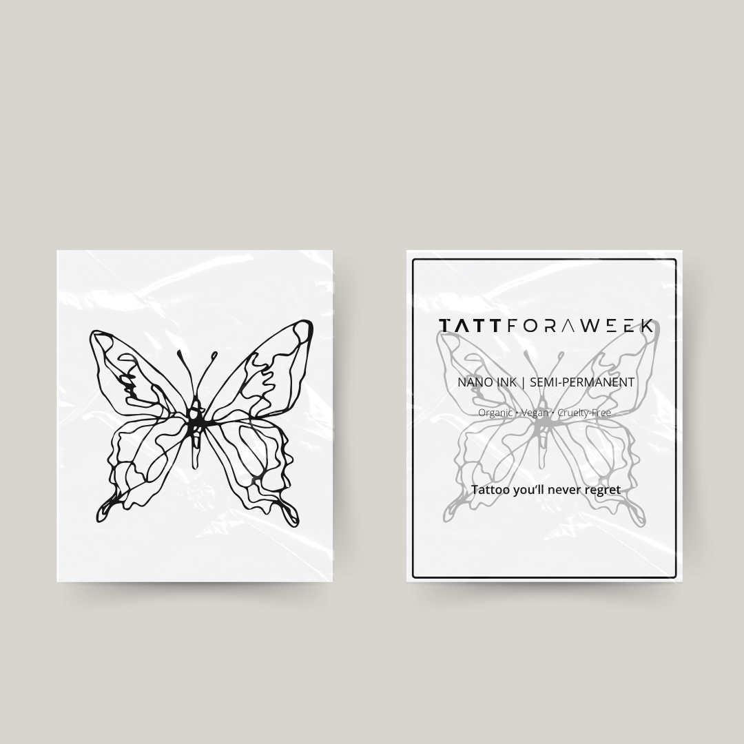Lignes de papillon de tatouage temporaire