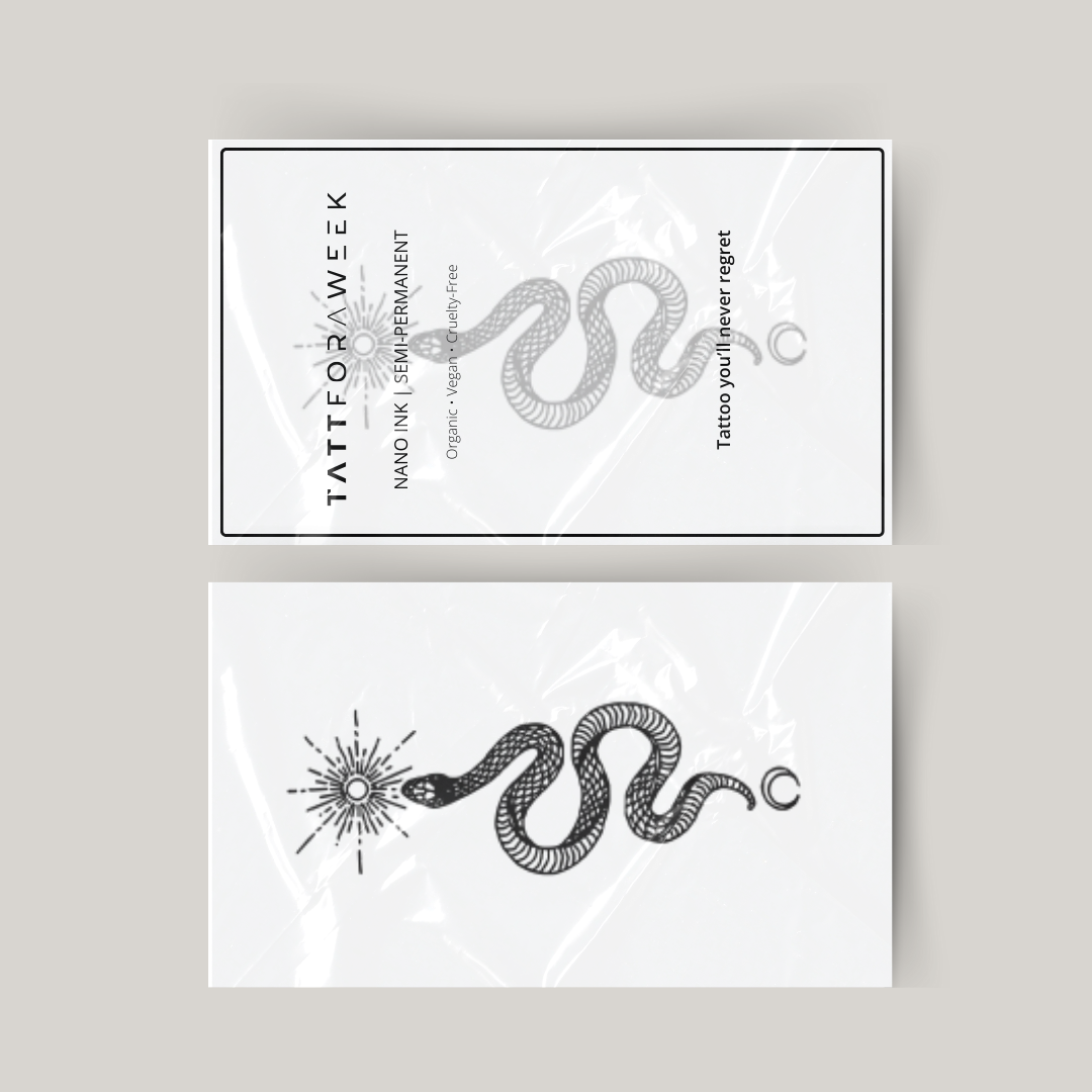 Tatouage temporaire serpent, soleil et lune