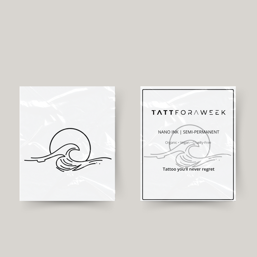 Tatouage temporaire mer, soleil et vagues