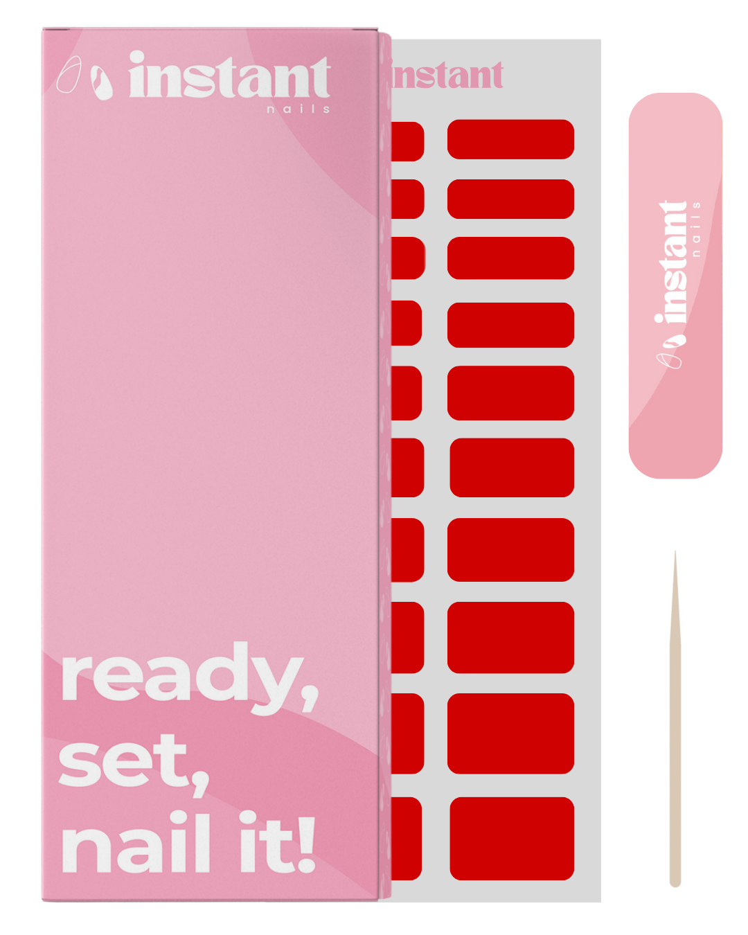 Wraps pour ongles rouge cerise