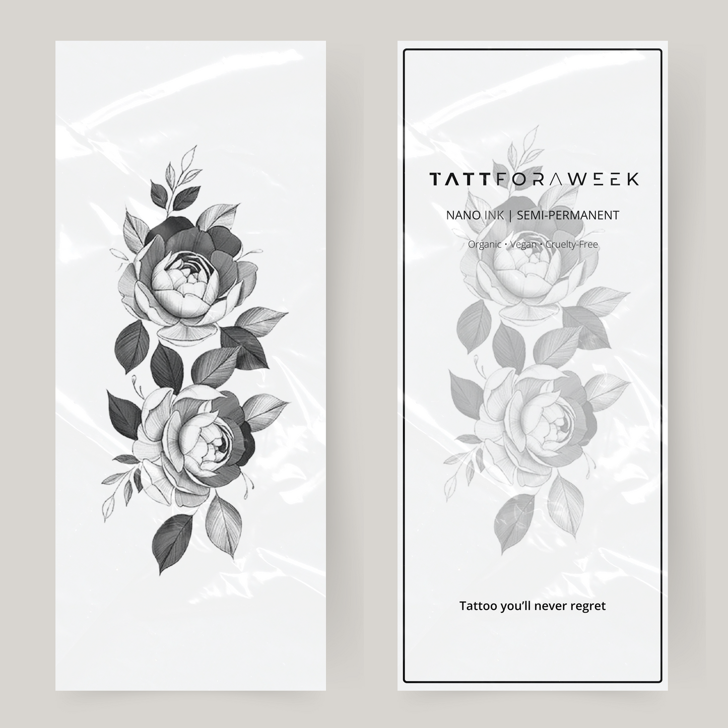 Grand faux tatouage roses en fleurs