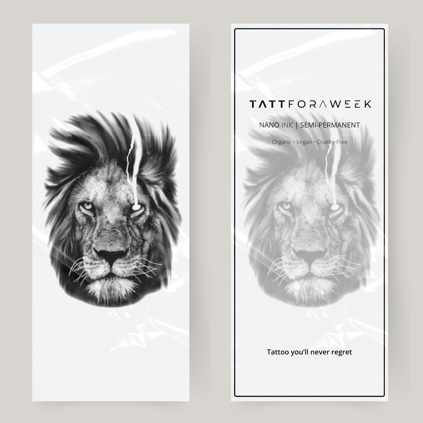 Grand faux tatouage lion en colère