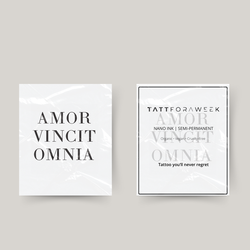 Tatouage temporaire amor vincit omnia