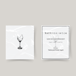 Tatouage temporaire verre à vin cassé