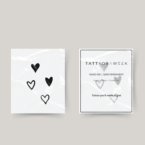 Tatouage temporaire cœurs noir et blanc