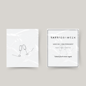 Verres à champagne tatouage temporaire