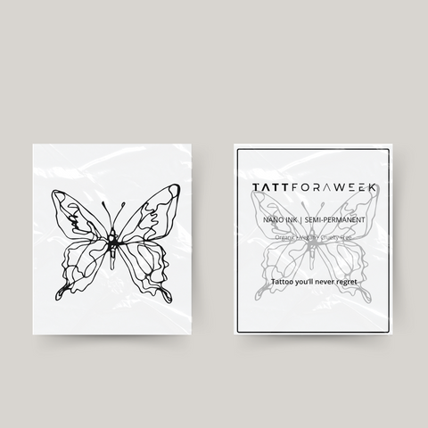 Lignes de papillon de tatouage temporaire