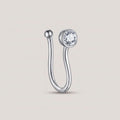 Nep neuspiercing clip steentje zilver