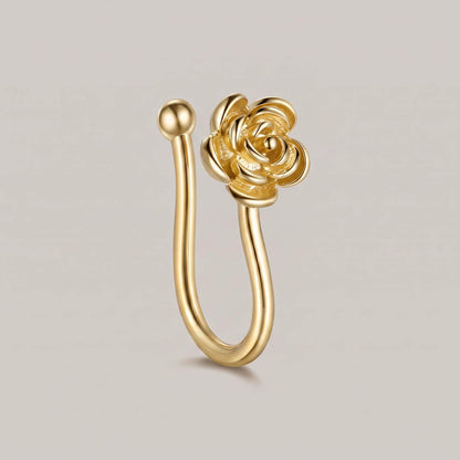 Nep neuspiercing clip roosje goud