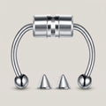 Nep septum magnetisch zilver