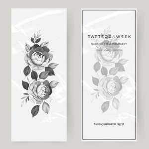 Grand faux tatouage roses en fleurs