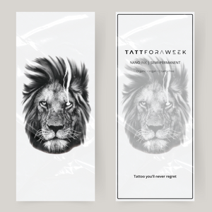 Grand faux tatouage lion en colère