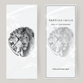 Grande horloge faux tatouage & lion