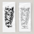 Grand faux tatouage femme & crânes