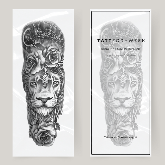 Faux tatouage sur manche roi lion